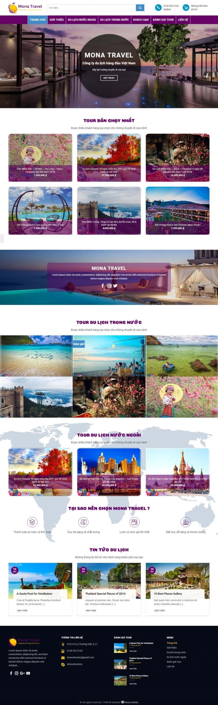 Website bán tour du lịch